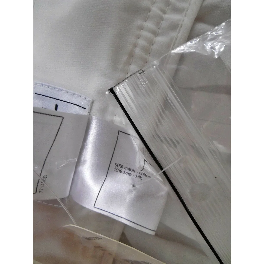 New Chanel White Cotton Blend Full Skirt sz 44 Italy